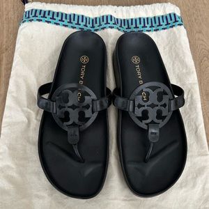 Like New Tory Burch Miller Cloud Sandal Black